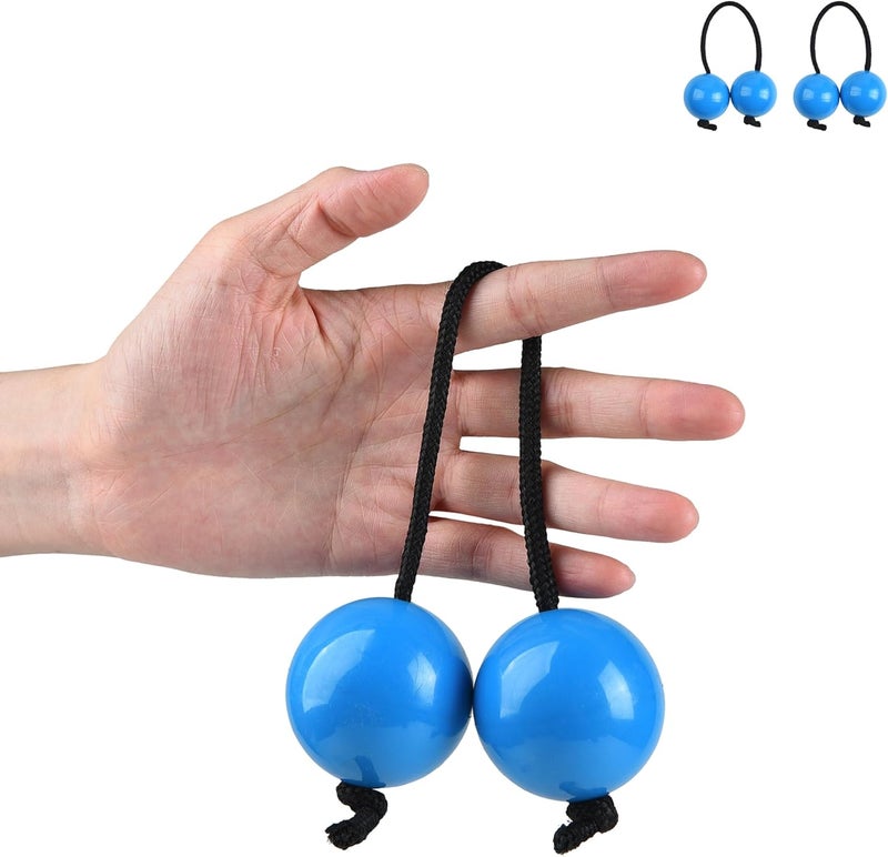 MGTECH 2Pcs Asalato Shakers, Kashaka Rhythmic Ball African Musical Instrument Aslatua Shakers, Blue - Image 1